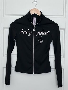 Baby Phat Active Long Sleeve Zip Top Thumb Holes Size XS